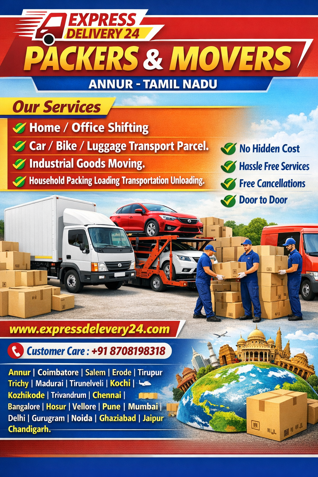 PACKERS AND MOVERS IN ANNUR, 8708198318