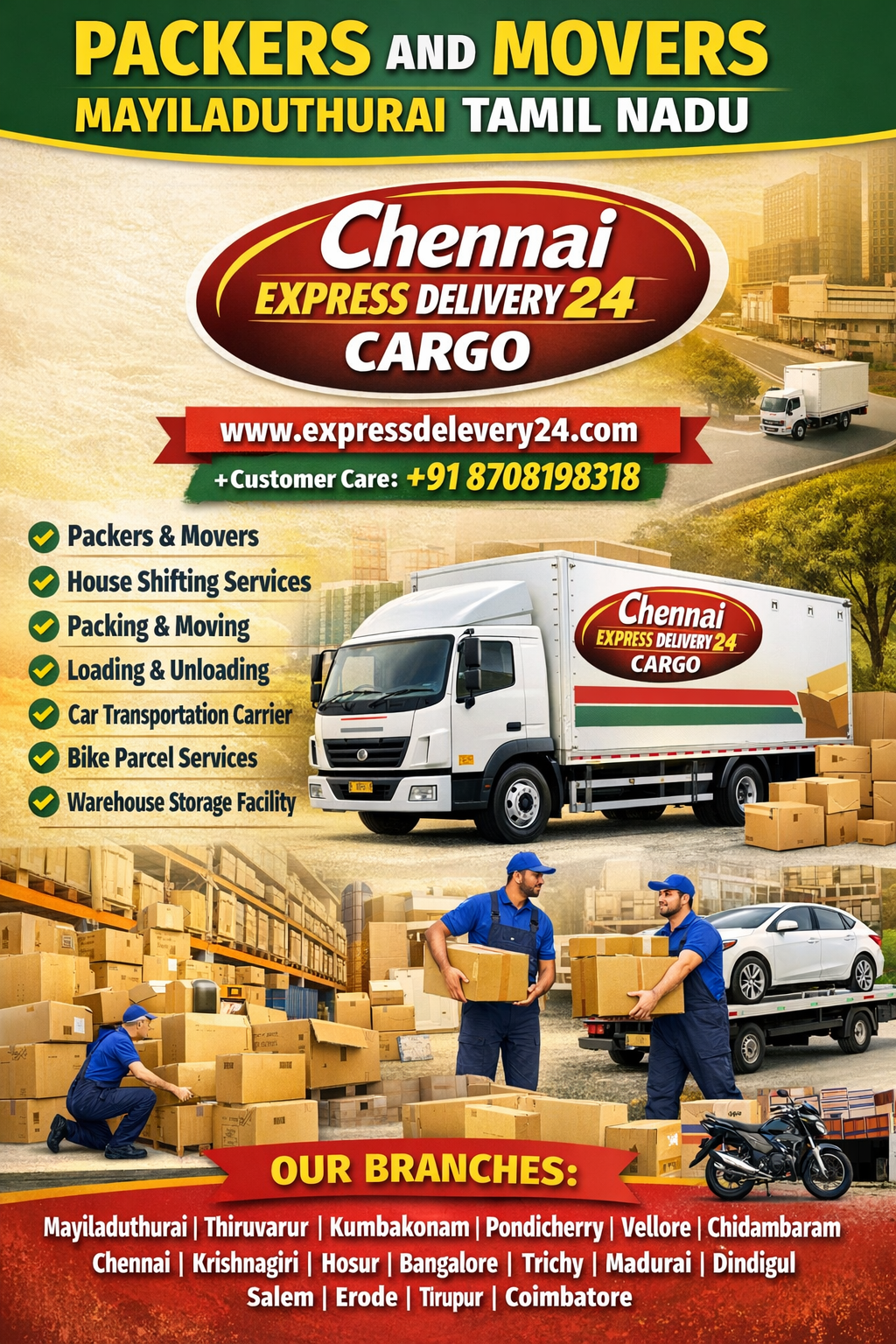 PACKERS AND MOVERS IN MAYILADUTHURAI, 8708198318 