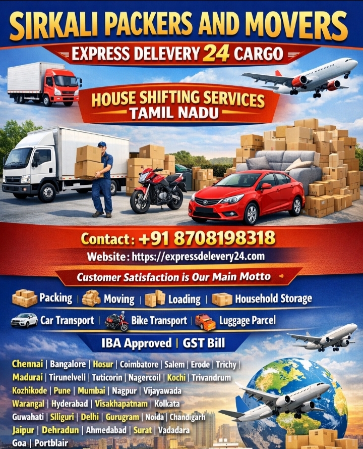 PACKERS AND MOVERS IN SIRKALI, 8708198318