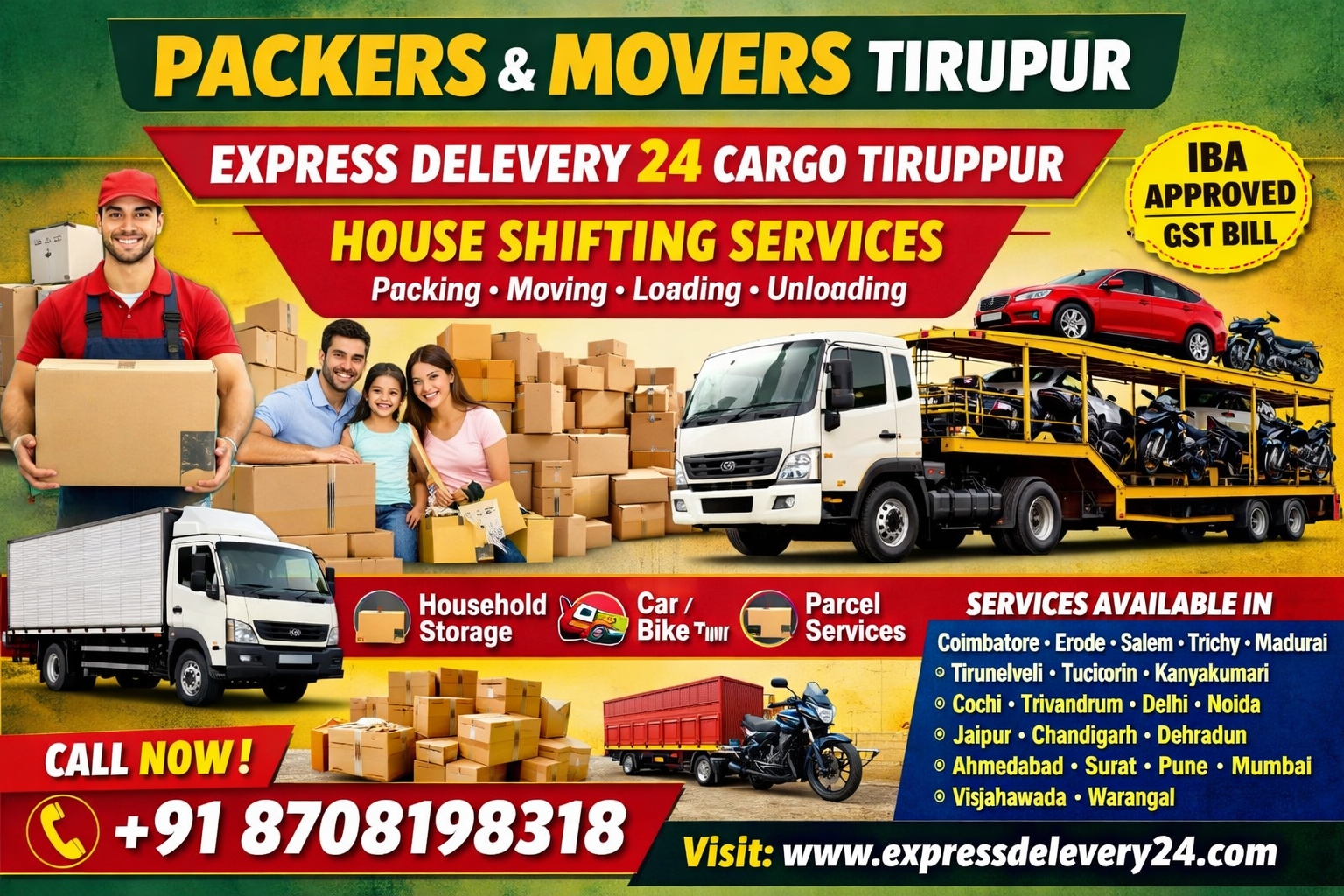 PACKERS AND MOVERS IN TIRUPUR, 8708198318