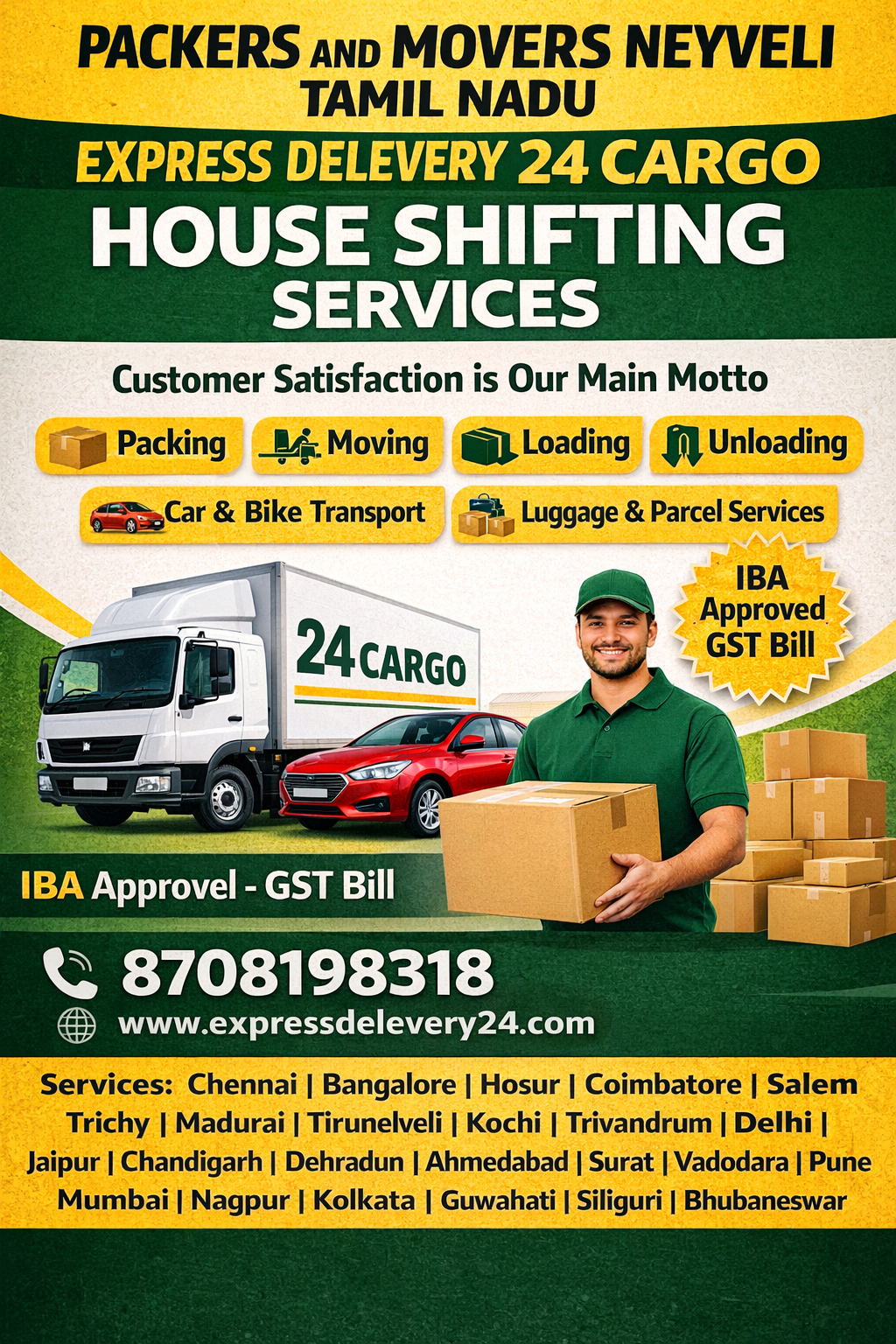 Best Packers and Movers in Neyveli, 8708198318 | House Shifting Services