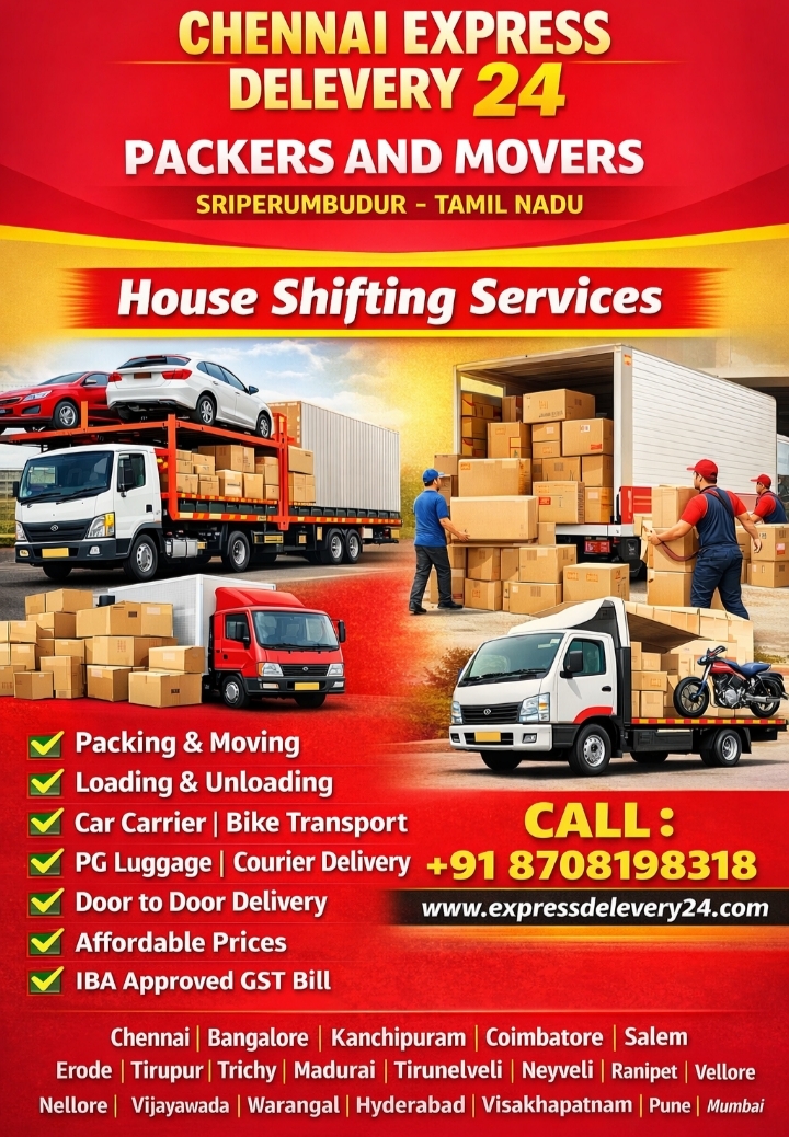 PACKERS AND MOVERS IN SRIPERUMBUDUR, 8708198318