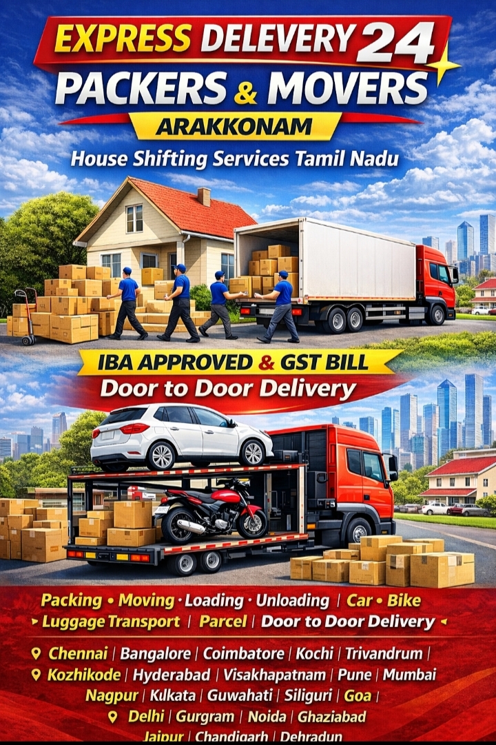 PACKERS AND MOVERS IN ARAKKONAM, 8708198318
