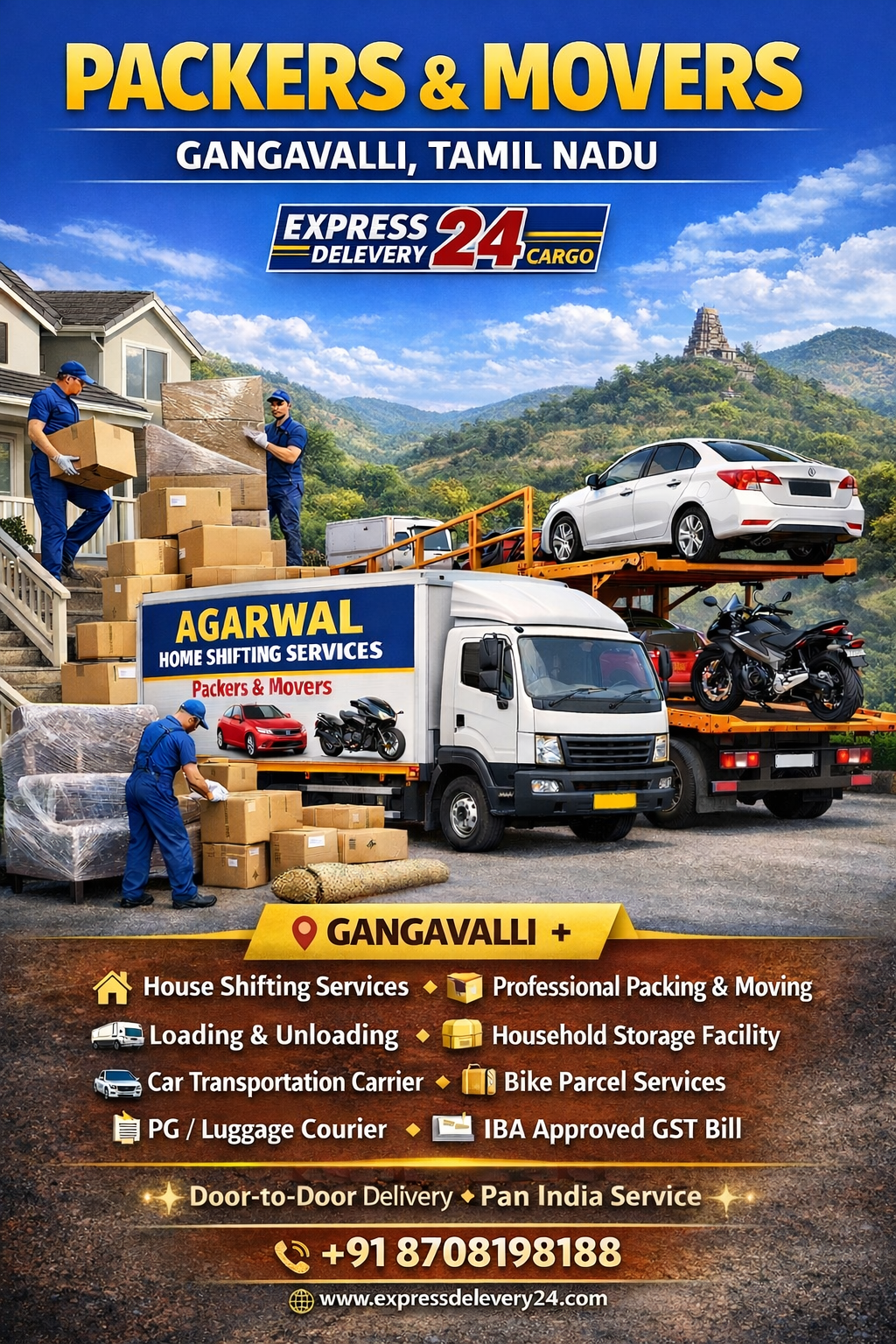 PACKERS AND MOVERS IN GANGAVALLI, 8708198318