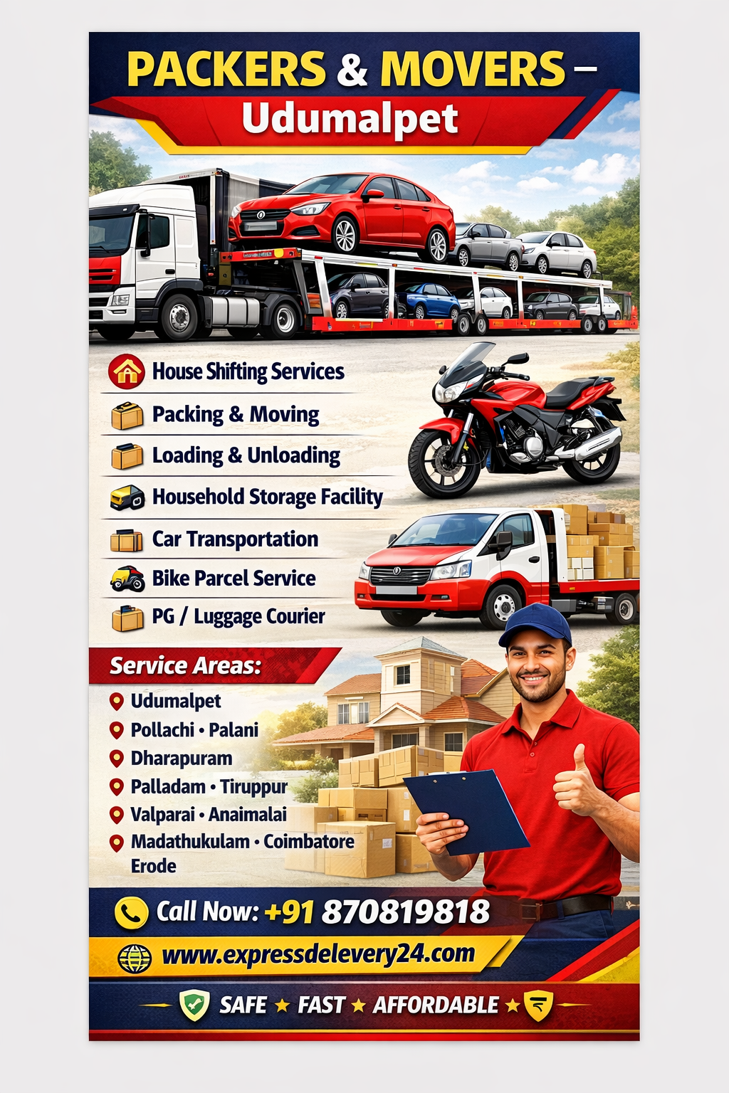 Packers and Movers Udumalpet, 8708198318 Tamil Nadu | House Shifting Services Near Me