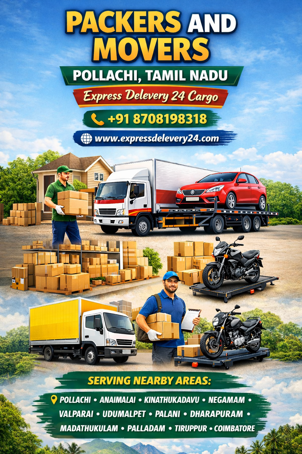 PACKERS AND MOVERS IN POLLACHI, 8708198318
