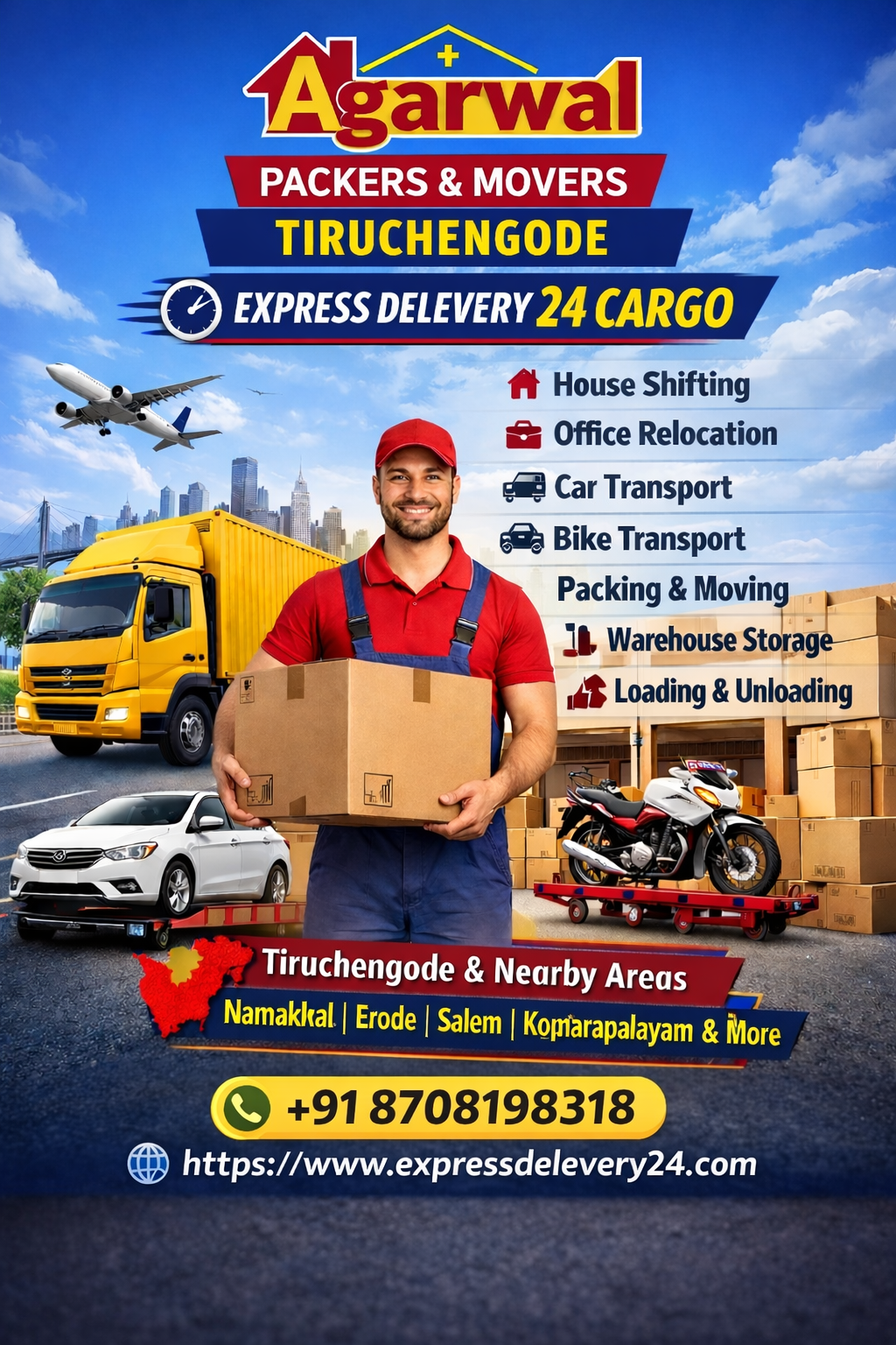 Packers and Movers Tiruchengode, 8708198318 | House Shifting Services – Express Delevery 24 Cargo