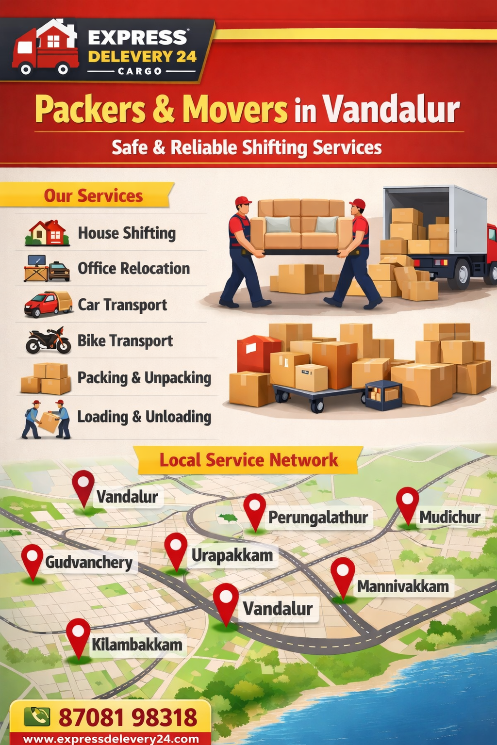 Packers and Movers Vandalur, 8708198318 | House Shifting Services Near Me