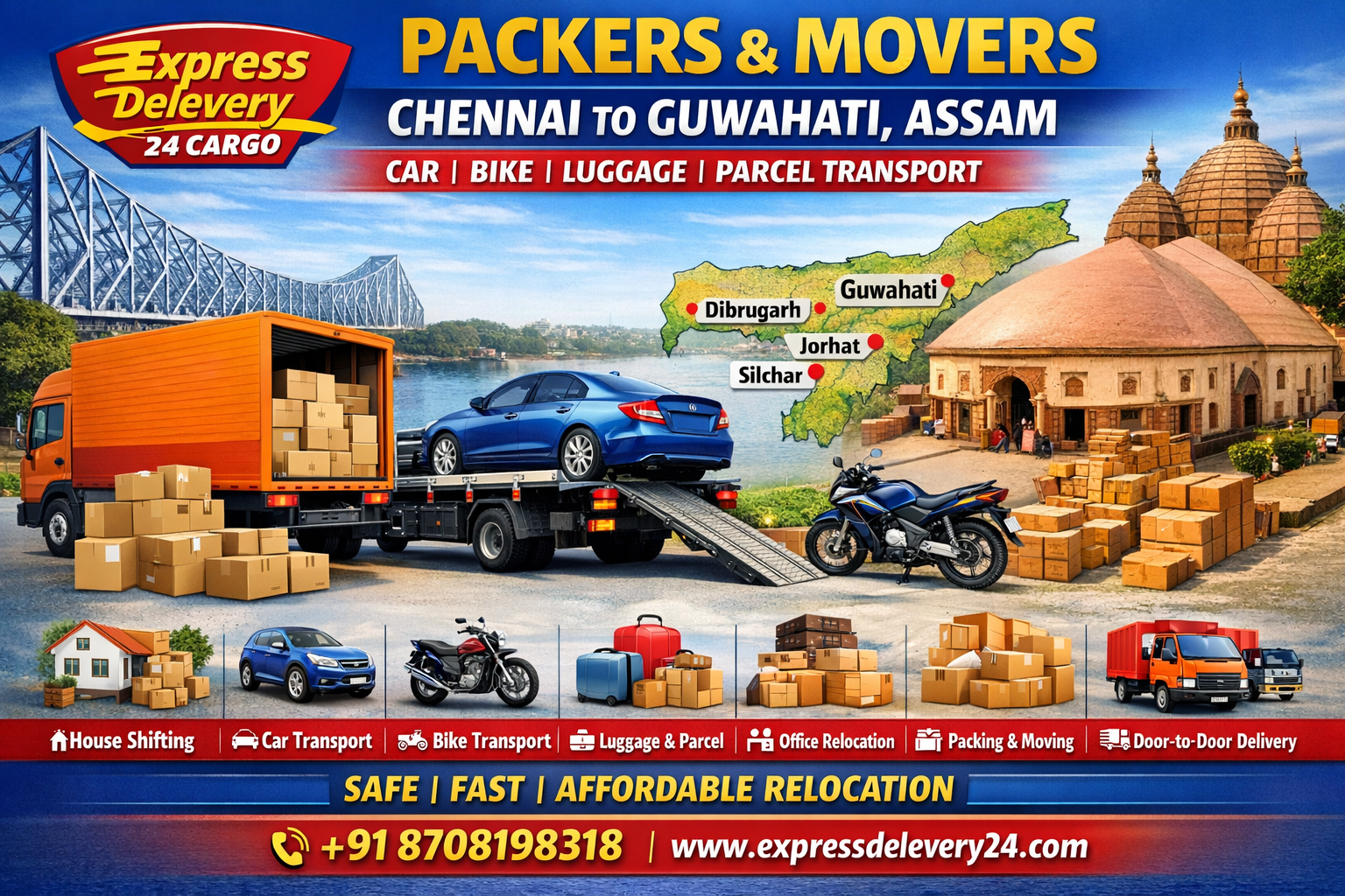 Packers and Movers Chennai to Guwahati Assam | Express Delevery 24 Cargo