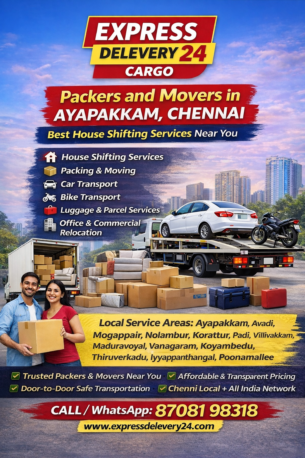 Packers and Movers in Ayapakkam, 8708198318 | House Shifting Services Near Me