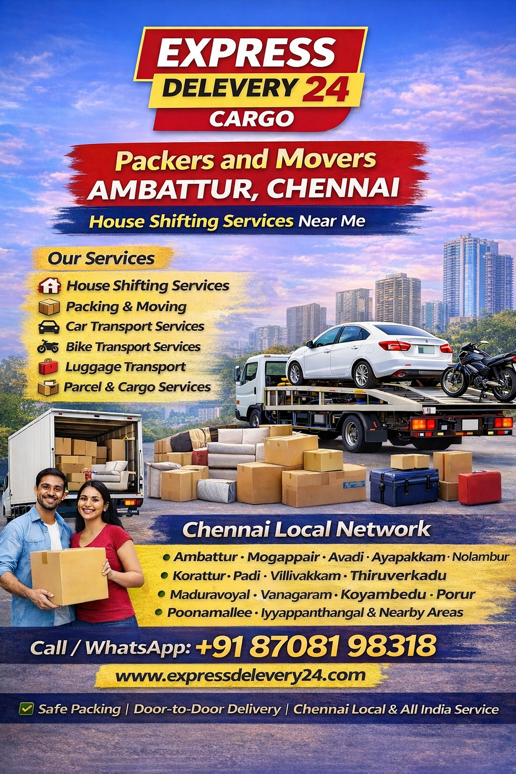 Packers and Movers Ambattur, 8708198318 | House Shifting Services Near Me