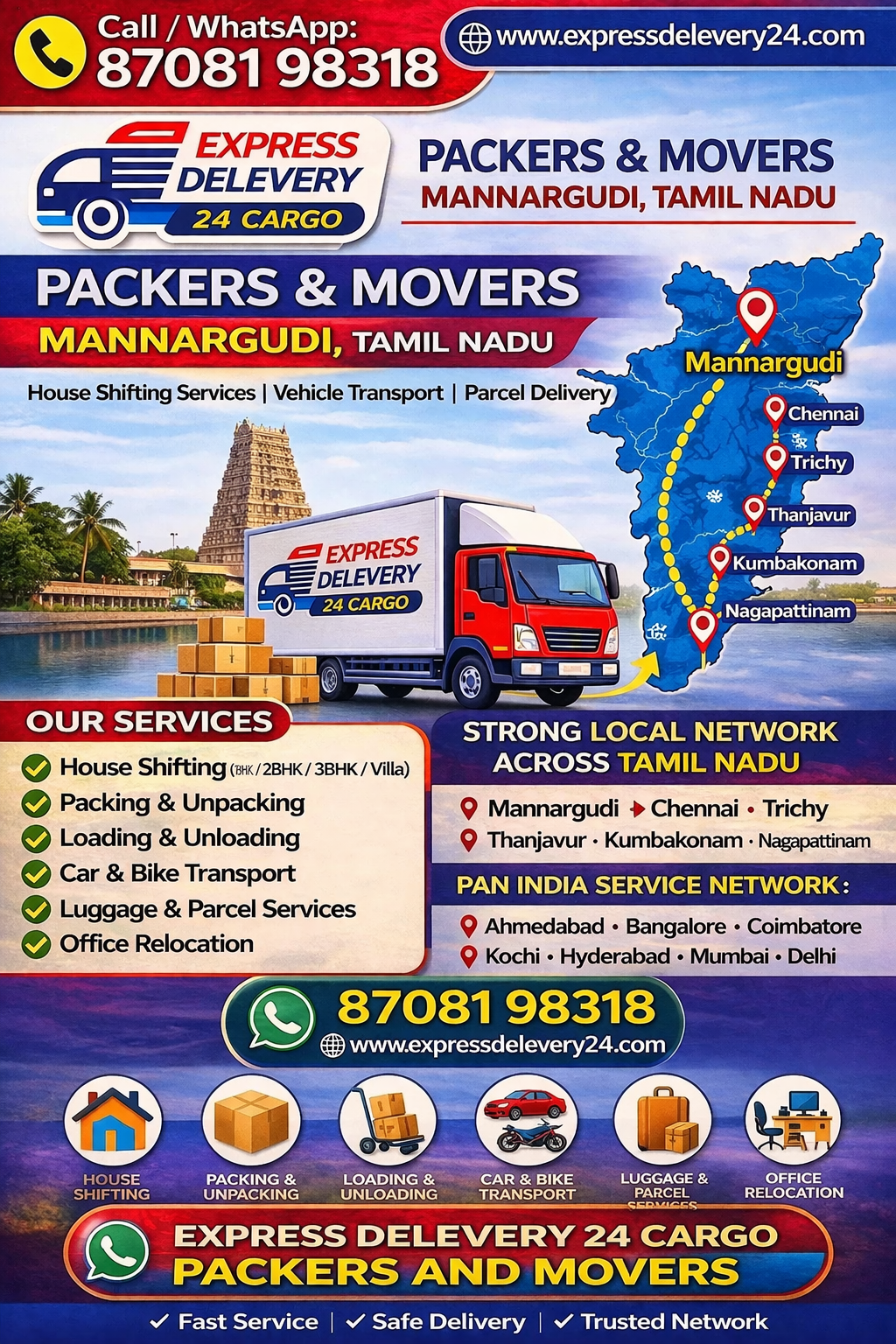 Best Packers and Movers in Mannargudi, 8708198318 | House Shifting Services, Car Bike & Luggage Transport