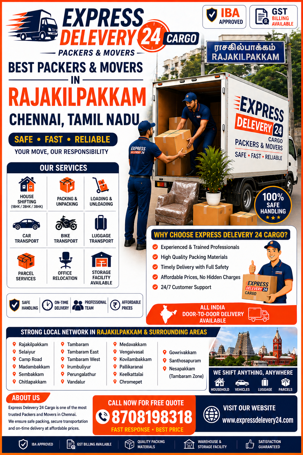 Best Packers and Movers in Rajakilpakkam, 8708198318 Chennai | House Shifting Services Near Me – Agarwal Safe Express 
