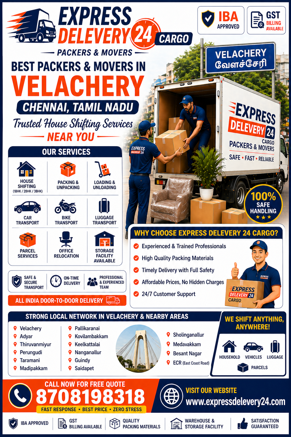 Packers and Movers Velachery, 8708198318 | House Shifting Services Near me – Agarwal Safe Express 