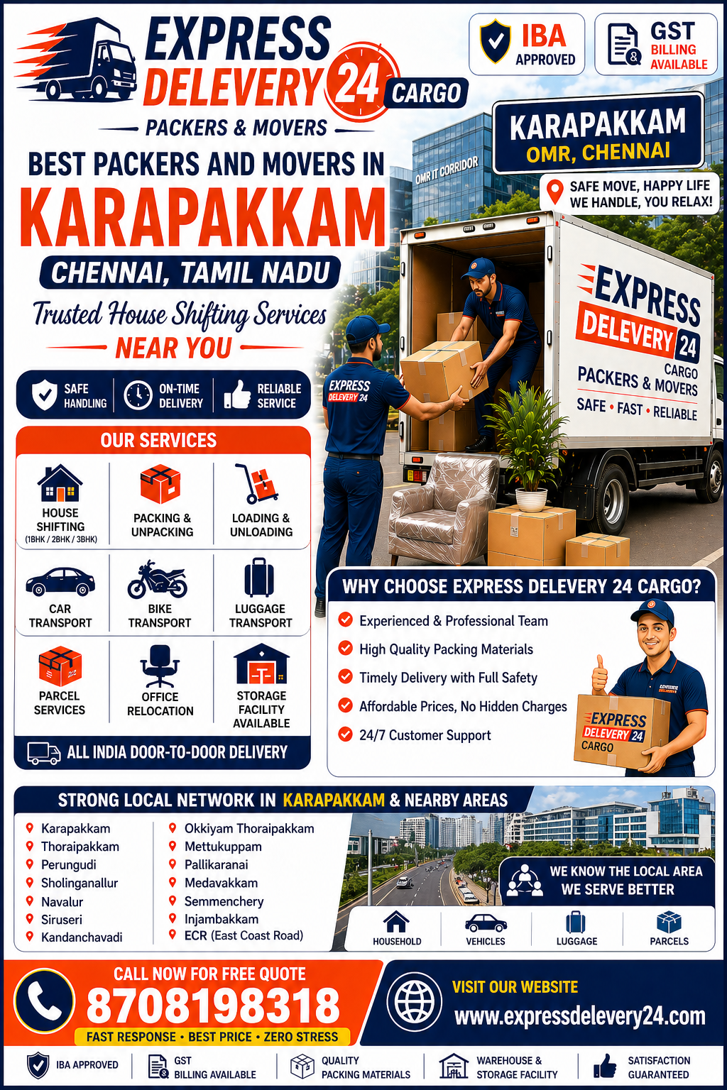 Best Packers and Movers in Karapakkam, 8708198318 Chennai | House Shifting Services Near me – Agarwal Safe Express 