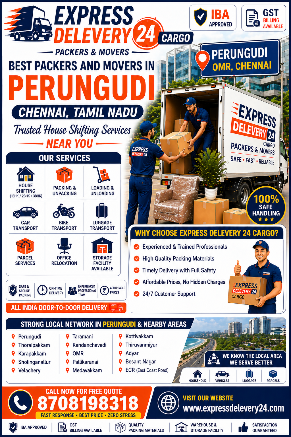 Packers and Movers Perungudi, 8708198318 Chennai | House Shifting Services Near Me – Agarwal Safe Express 