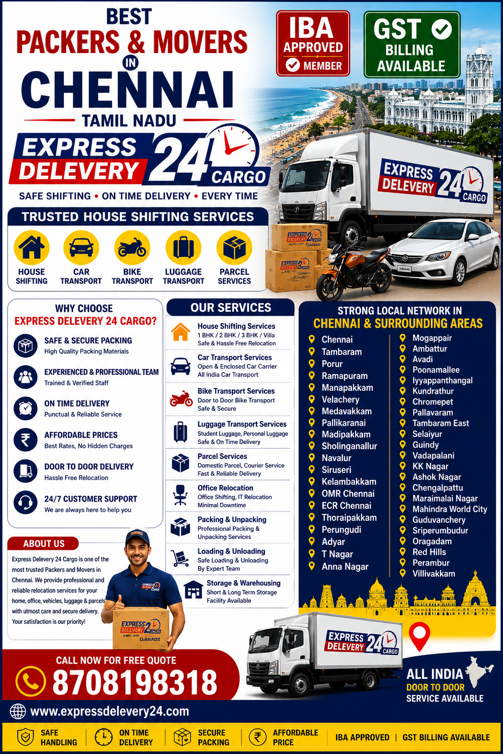 House Shifting Packers and Movers Chennai, 8708198318 Tamil Nadu 