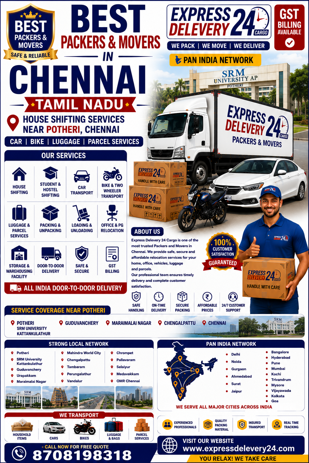 Best Packers and Movers in Potheri, 8708198318 | House Shifting Services | Agarwal Safe Express Delevery 24