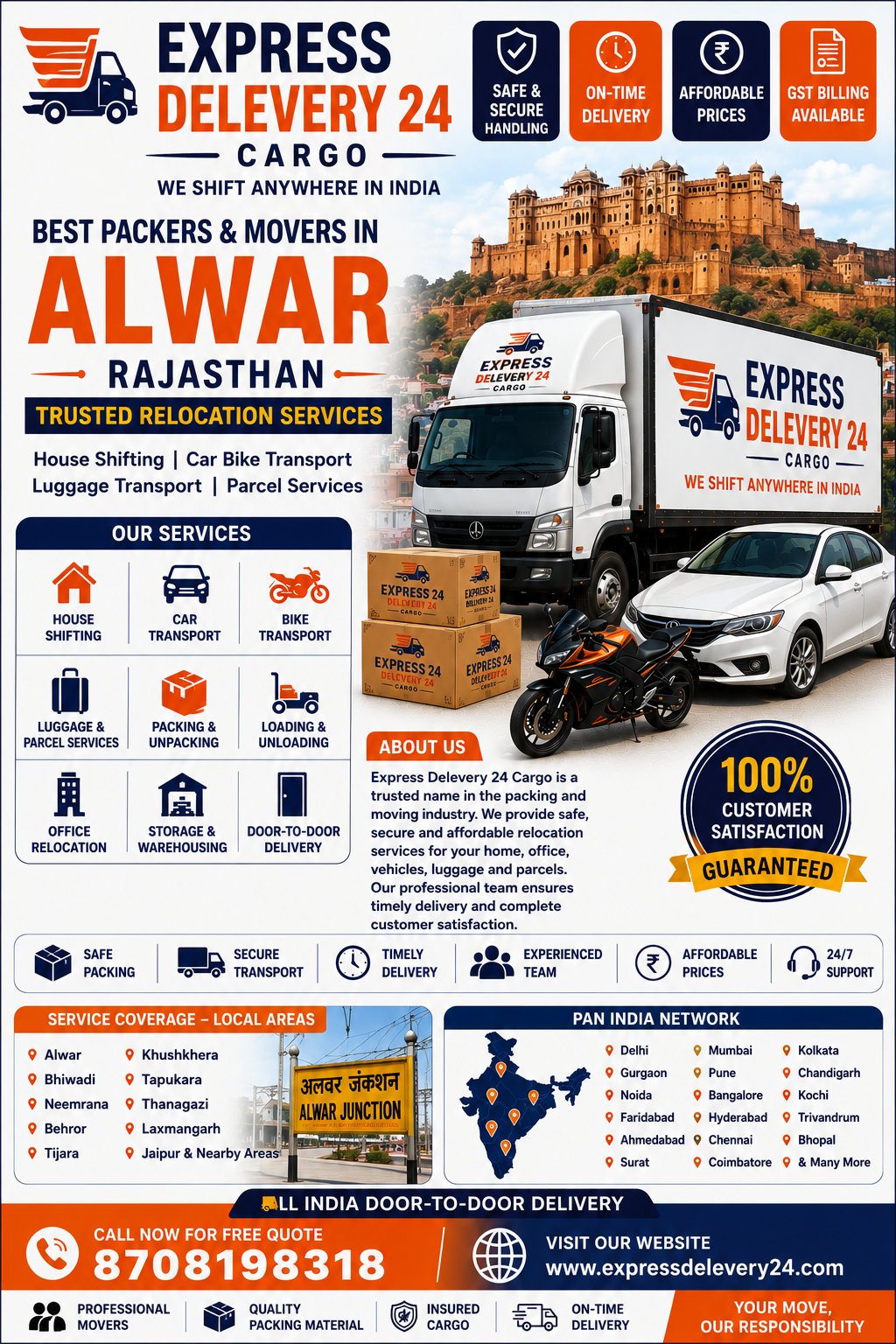 Best Packers and Movers in Alwar, 8708198318 Rajasthan | House Shifting Services Near Me – Chennai Express Delevery 24 Cargo