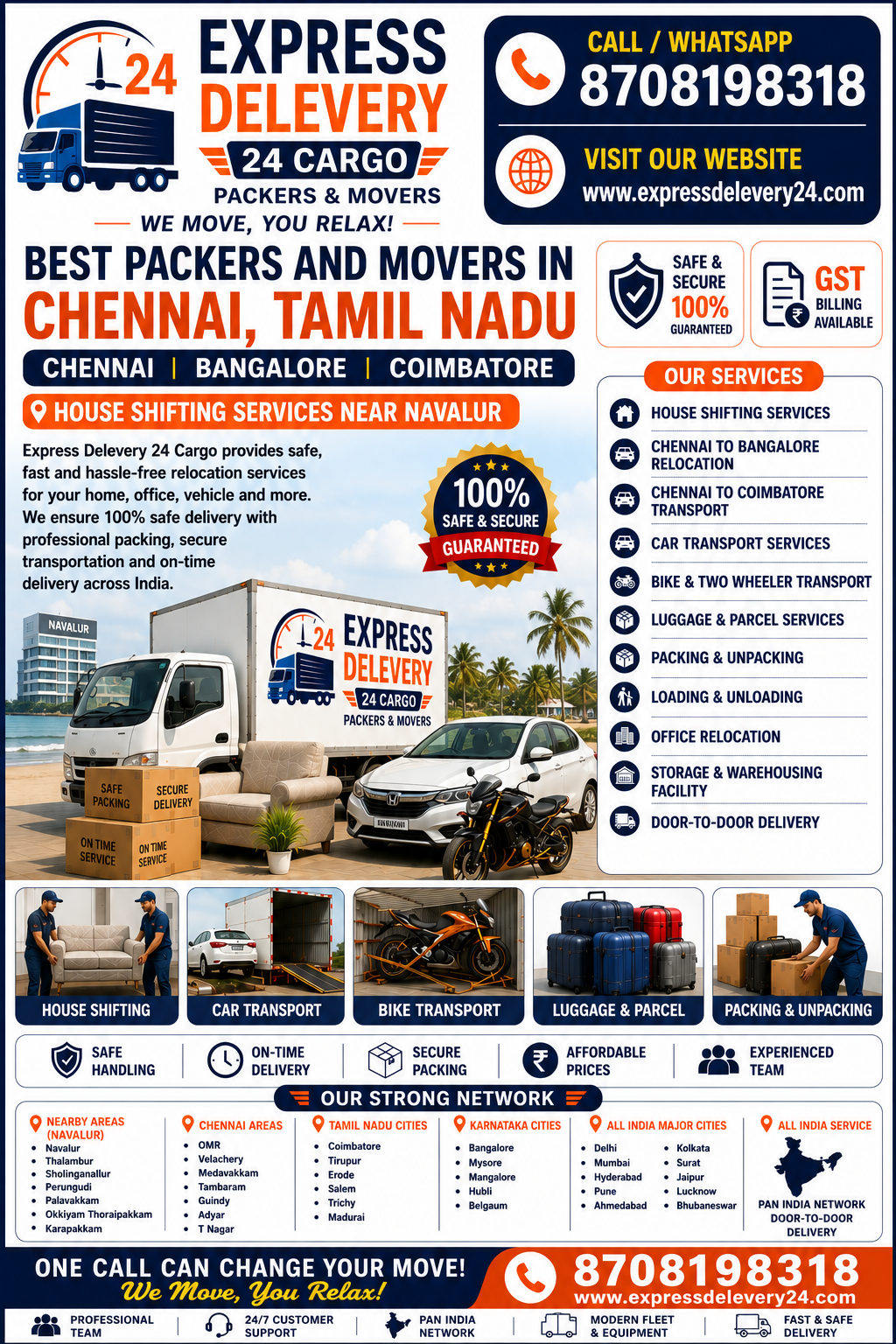 Packers and Movers Navalur, 8708198318 Tamil Nadu | House Shifting Services - Agarwal Safe Express 