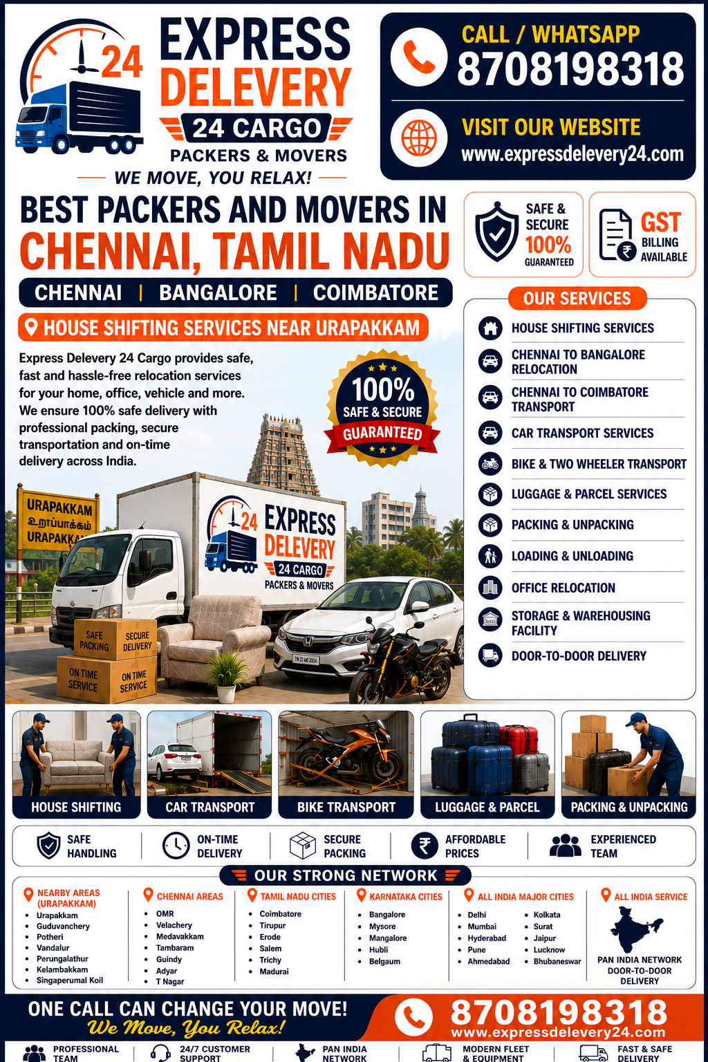 Best Packers and Movers in Chennai, 8708198318 Tamil Nadu | House Shifting Services Near Urapakkam – Agarwal Safe Express