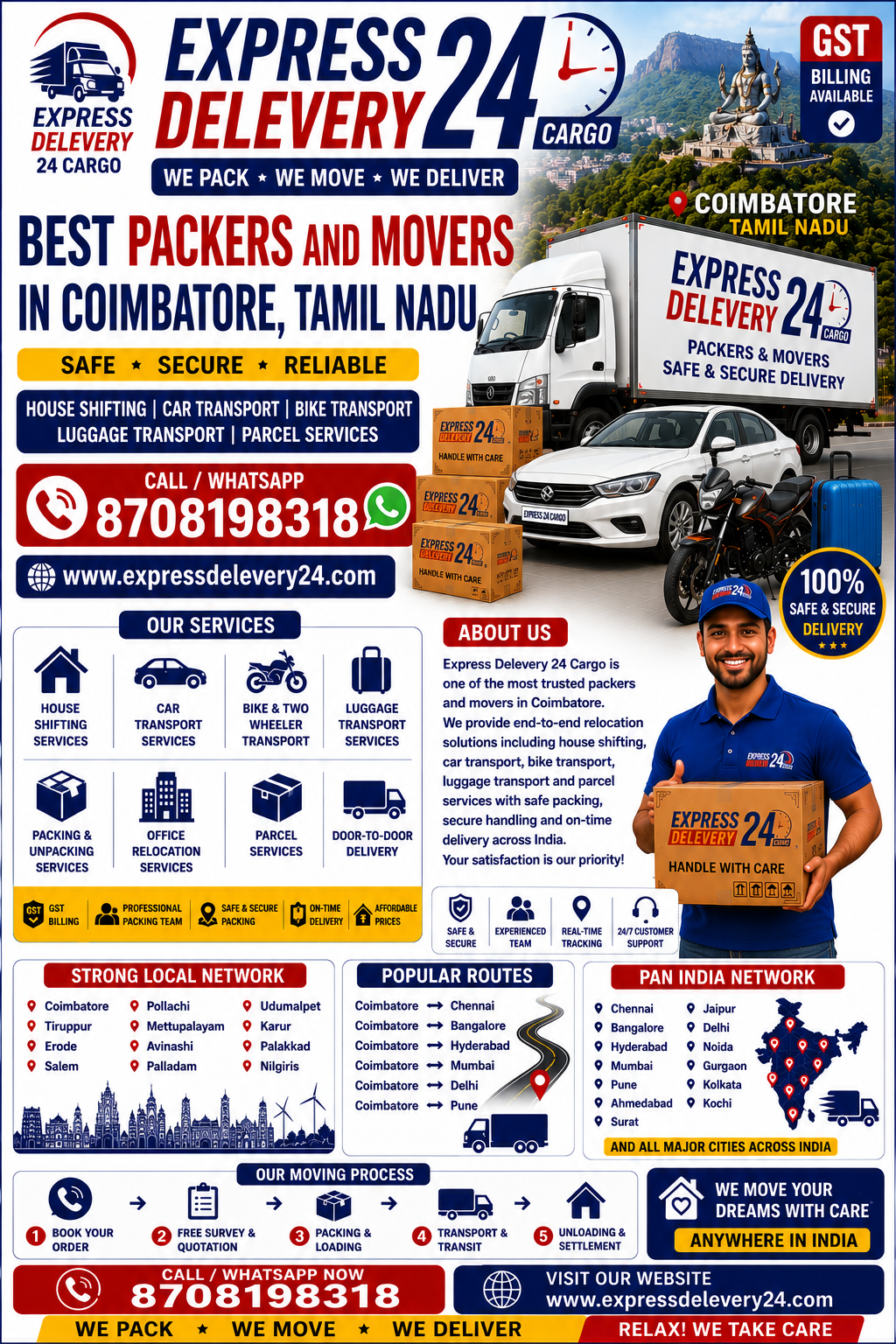 Packers and Movers in Kovaipudur, 8708198318 | House Shifting & Vehicle Transport | Agarwal Safe Express 