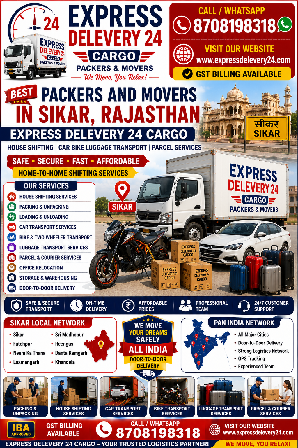 Best Packers and Movers in Sikar, 8708198318 Rajasthan | House Shifting Services Near Me – Gati Express Delevery 24 Cargo