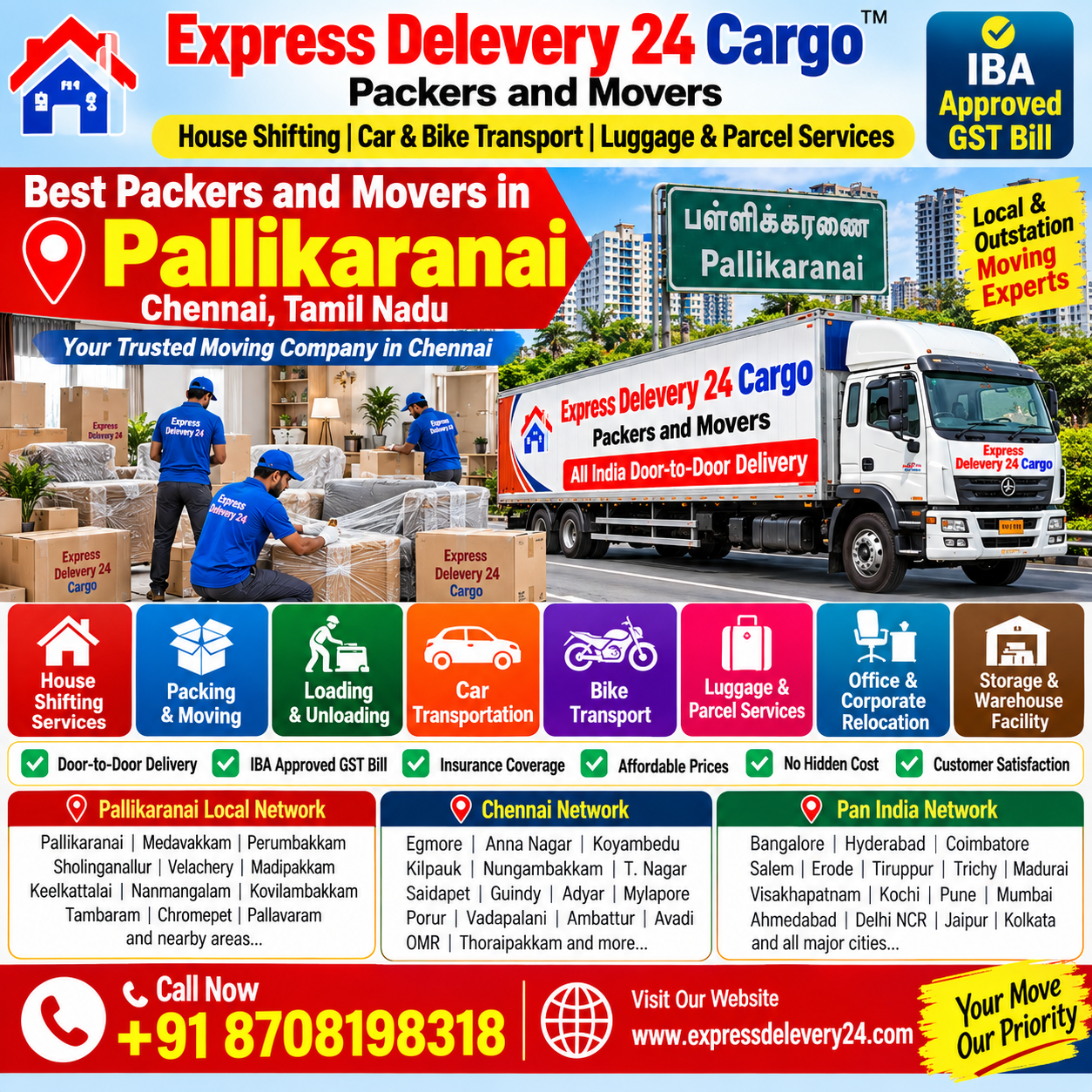 Packers and Movers in Pallikaranai, 8708198318 Chennai | House Shifting Services Near me 
