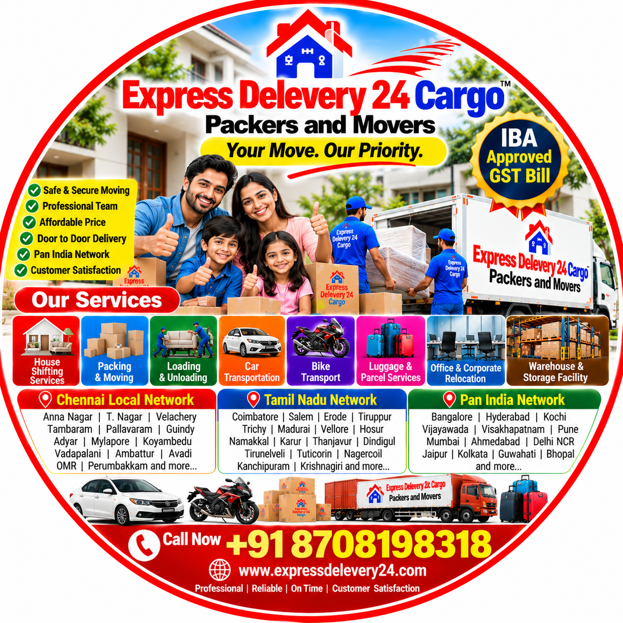 Professional Packers and Movers Chennai, 9629096370 | Express Delevery 24