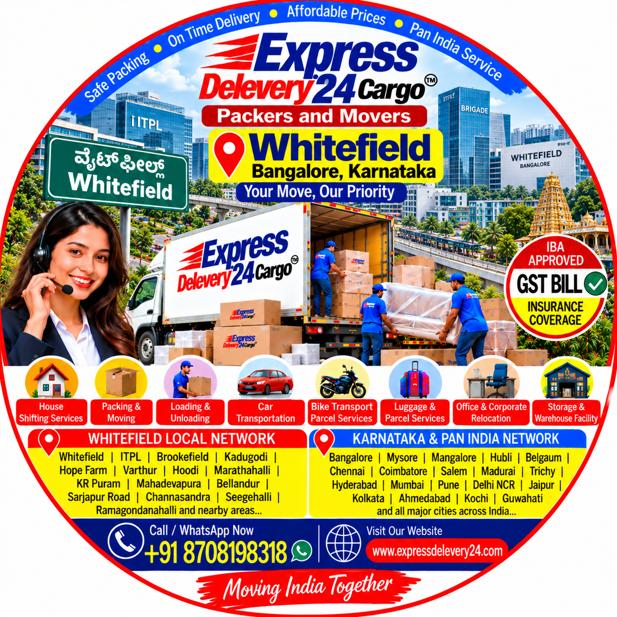 Packers and Movers Whitefield, 8708198318 Bangalore Karnataka | House Shifting Services Near Me